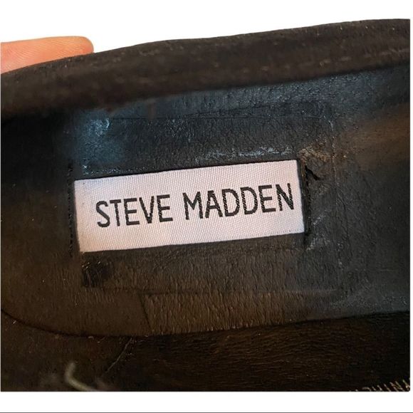 NEW STEVE MADDEN DANNIE BLACK FAUX SUEDE SLIP ON FLATS SHOES SIZE 8.5 - Picture 10 of 13